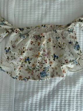 Zara Floral Eyelet Off-Shoulder Crop Top